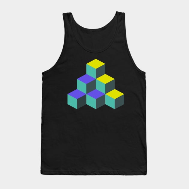 Minimal 80s Cubes Arcade Design Tank Top by MeatMan